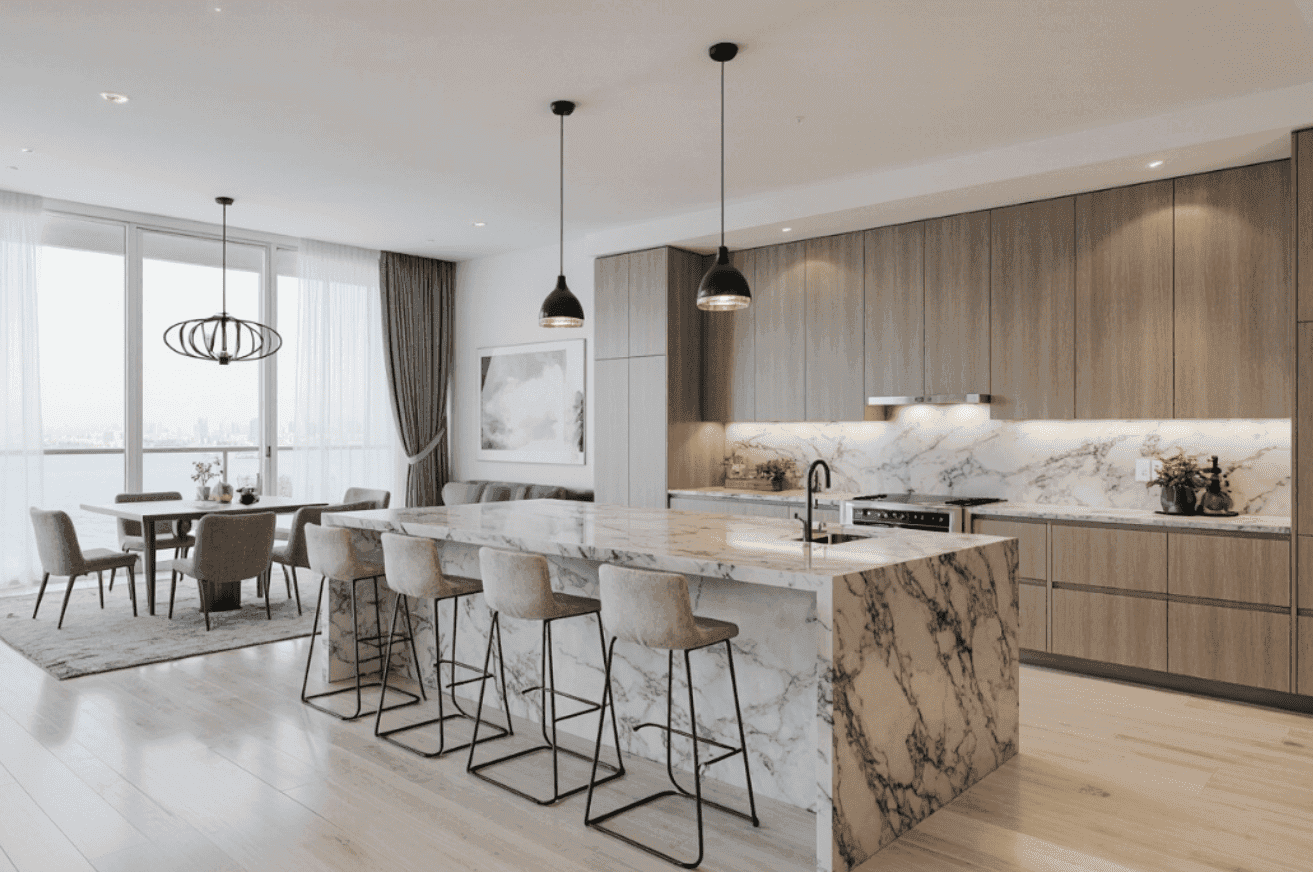 Modern Kitchen and Dining Area
